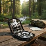 Set De Cubiertos Y Platos Metálicos Para Camping O Asado - Imagen 7