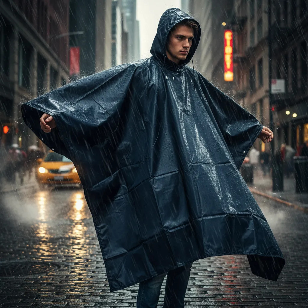 D_932789-MLU108033826669_032026-F.jpg Poncho Unisex Lluvia Impermeable Nylon Pvc Plastificado - Imagen 1