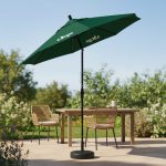 Sombrilla Jardín Arye 2.7m Con Base Y Manivela Color Verde - Imagen 6