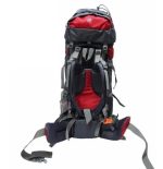 Mochila De Camping Safari Trekking Viaje Bp65 Ripstop 65lts Color Rojo Diseño De La Tela Liso - Imagen 2