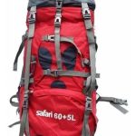 Mochila De Camping Safari Trekking Viaje Bp65 Ripstop 65lts Color Rojo Diseño De La Tela Liso