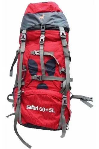 D_618906-MLA100002707333_112025-O.jpg Mochila De Camping Safari Trekking Viaje Bp65 Ripstop 65lts Color Rojo Diseño De La Tela Liso - Imagen 1
