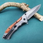 Navaja Tactica Militar Full Metal Y Madera Camping Pesca - Imagen 3