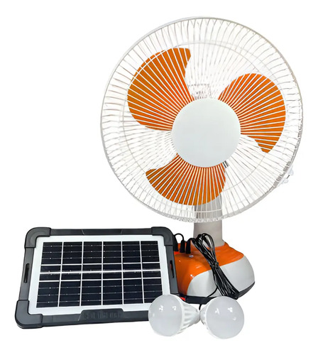 D_639685-MLU93415175722_092025-O.jpg Ventilador Recargable Con Panel Solar 6v +2 Lámparas - Imagen 1