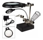 Lupa De Mesa Con Luz Led Y Soporte Soldador Mas Accesorios