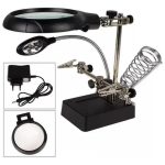 Lupa De Mesa Con Luz Led Y Soporte Soldador Mas Accesorios