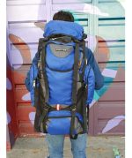 Mochila Para Camping San Carlos 80lts Portter Muy Resistente Color Azul Diseño De La Tela Doble - Imagen 3