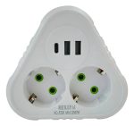Adaptador Super 2 Schukos Puertos Usb Y Tipo C Calidad Alta