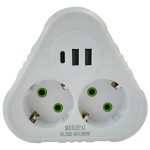 Adaptador Super 2 Schukos Puertos Usb Y Tipo C Calidad Alta