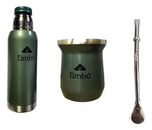 D_694090-MLU76032572029_042024-O.jpg Combo Mate Termo Y Bombilla Timbo 1 Litro Acero Inox Termico - Imagen 1