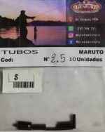 Tubitos De Aluminio Maruto 2,5 X 10 Uni. Pesca Costa Rio - Imagen 2