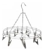 Tender En Acero Con 15 Pinzas O Broches Metálicos