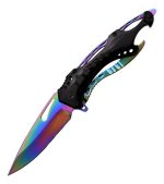 Navaja Tactica Militar Tronasolada Con Destapador Filo Liso