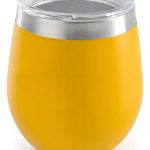 Mate Acero Inox C/ Tapa Vaso Térmico Bebidas Frías Calientes Color Amarillo