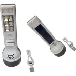 Linterna De Mano Solar Recargable Con Panel Integrado