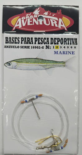 D_915144-MLU88644637510_072025-O.jpg Base Pesca Pejerrey Linea Anzuelos N2 Gran Aventura - Imagen 1