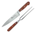 Set Cuchillo Y Trinche Para Asado Trento Español En Madera