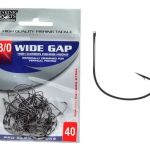 Anzuelo Pesca Marine Sports Wide Gap Black 3/0 Acero Al Carbono 40 Unidades