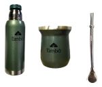 Combo Mate Termo Y Bombilla Timbo 1 Litro Acero Inox Termico