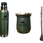 Combo Mate Termo Y Bombilla Timbo 1 Litro Acero Inox Termico