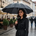 Paraguas Largo Varillas De Cilicona Resistente Viento Lluvia