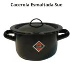 Cacerola Sue 2 Asas C/t 16 Esmaltada Olla Chica Negro - Imagen 3