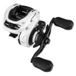 Reel Baitcasting Marine Venza Gto 8000 De Perfil Bajo Con 8 Rulemanes Blanco Izquierdo