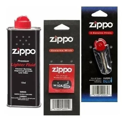 D_799866-MLU51303662259_082022-O.jpg Combo Fluido Zippo Piedras Mecha Para Encendedor Original - Imagen 1