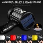 Foco Recargable Led Luz Panel Solar Linterna Caza - Imagen 4