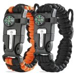 Pulsera De Supervivencia Paracord Brujula Pedernal Tactico