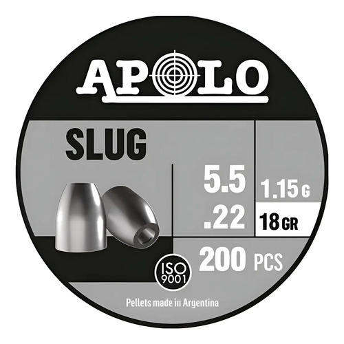D_897604-MLU91242366200_092025-O.jpg Chumbos Apolo Slug 5.5mm X200 Uni Precisión Y Potencia 18g - Imagen 1