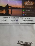 Anzuelo Maruto Argolla Pesca Variada Pata Larga N8 X10 Uni. - Imagen 2