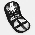 Set De Cubiertos Y Platos Metálicos Para Camping O Asado
