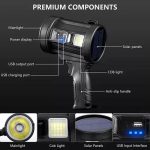 Foco Recargable Led Luz Panel Solar Linterna Caza - Imagen 6