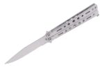 Navaja Mariposa Táctica Metal Drop Filo Liso Entrenamiento - Imagen 4
