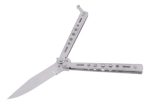 Navaja Mariposa Táctica Metal Drop Filo Liso Entrenamiento - Imagen 5