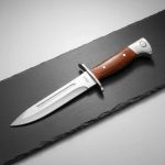 Cuchillo Bayoneta Ak47 Caza Estocada Vaina De Cuero - Imagen 3