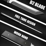 Cuchillo Tactico Espada Kobun Camping Hoja Tanto Caza - Imagen 4