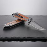 Navaja Tactica Semi Automatica Cacha De Madera Broker - Imagen 3