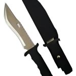 Cuchillo Táctico Caza Columbia Con Vaina Filo Liso Dentado