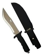 Cuchillo Táctico Caza Columbia Con Vaina Filo Liso Dentado