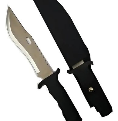 Cuchillo Táctico Caza Columbia Con Vaina Filo Liso Dentado