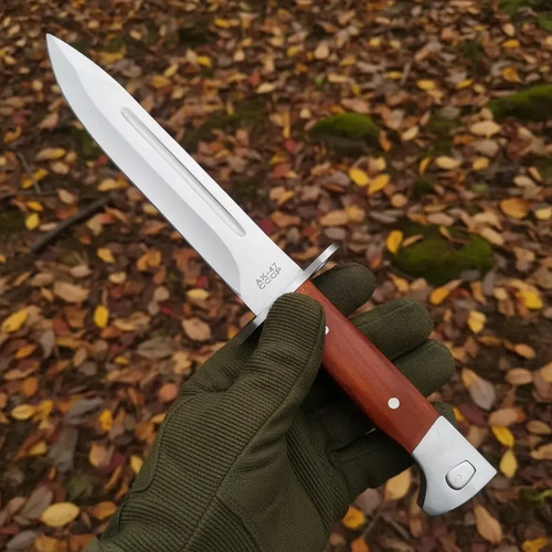D_826174-MLU111288489172_052026-O.jpg Cuchillo Bayoneta Ak47 Caza Estocada Vaina De Cuero - Imagen 1