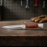 Cuchillo Bayoneta Ak47 Caza Estocada Vaina De Cuero - Imagen 6