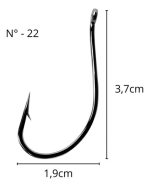 Anzuelos Marine Sports Super Maruseigo N°22 Negro X25 Piezas Pesca - Imagen 4