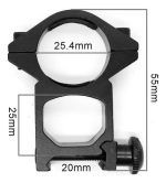 Anillas Mira Telescopica 25mm Altas Para Riel Soporte Rifle - Imagen 3