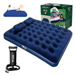 Colchon Inflable 2 Plazas + Inflador + 2 Almohadas Camping