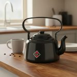 Pava Sue 14 Esmaltada Clasica 1 Litro Mate Cocina Negro - Imagen 8