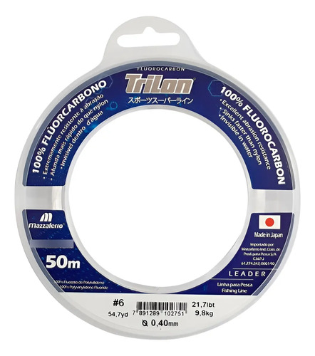 D_972207-MLU94138784053_102025-O.jpg Fluocarbón Trilon X 50m 100% Fluocarbono 0.40mm 21.7lb Pesca - Imagen 1
