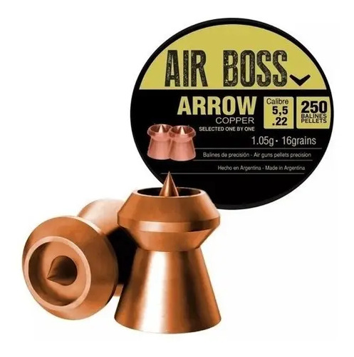 D_787691-MLU50239245029_062022-O.jpg Chumbos Apolo Air Boss Arrow Cobre 5.5 Mm 250 Unidades - Imagen 1
